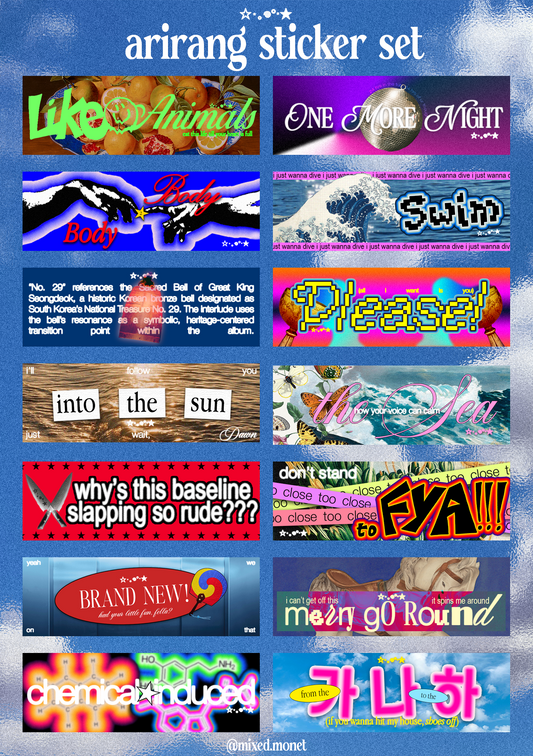 [sticker sheet] arirang sticker set